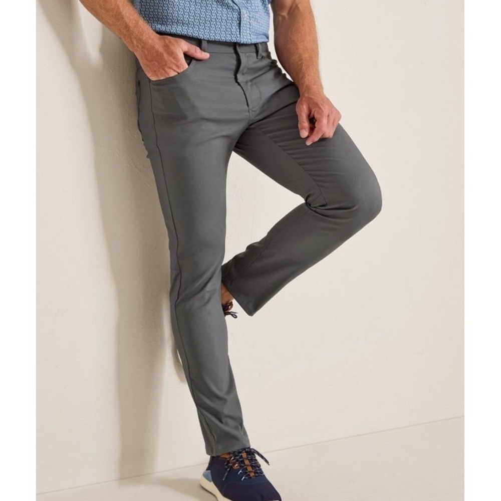 Tommy Bahama IslandZone Pants Mens 37x30 Fog Gray 5-Pocket Performance ST124396